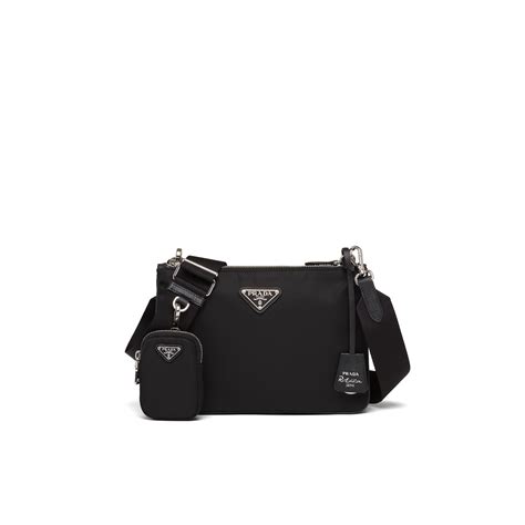 prada re-edition 2000 nylon and saffiano leather bag|Prada saffiano shoulder bag.